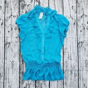 Pretty Sheer Blue Heart Soul Top